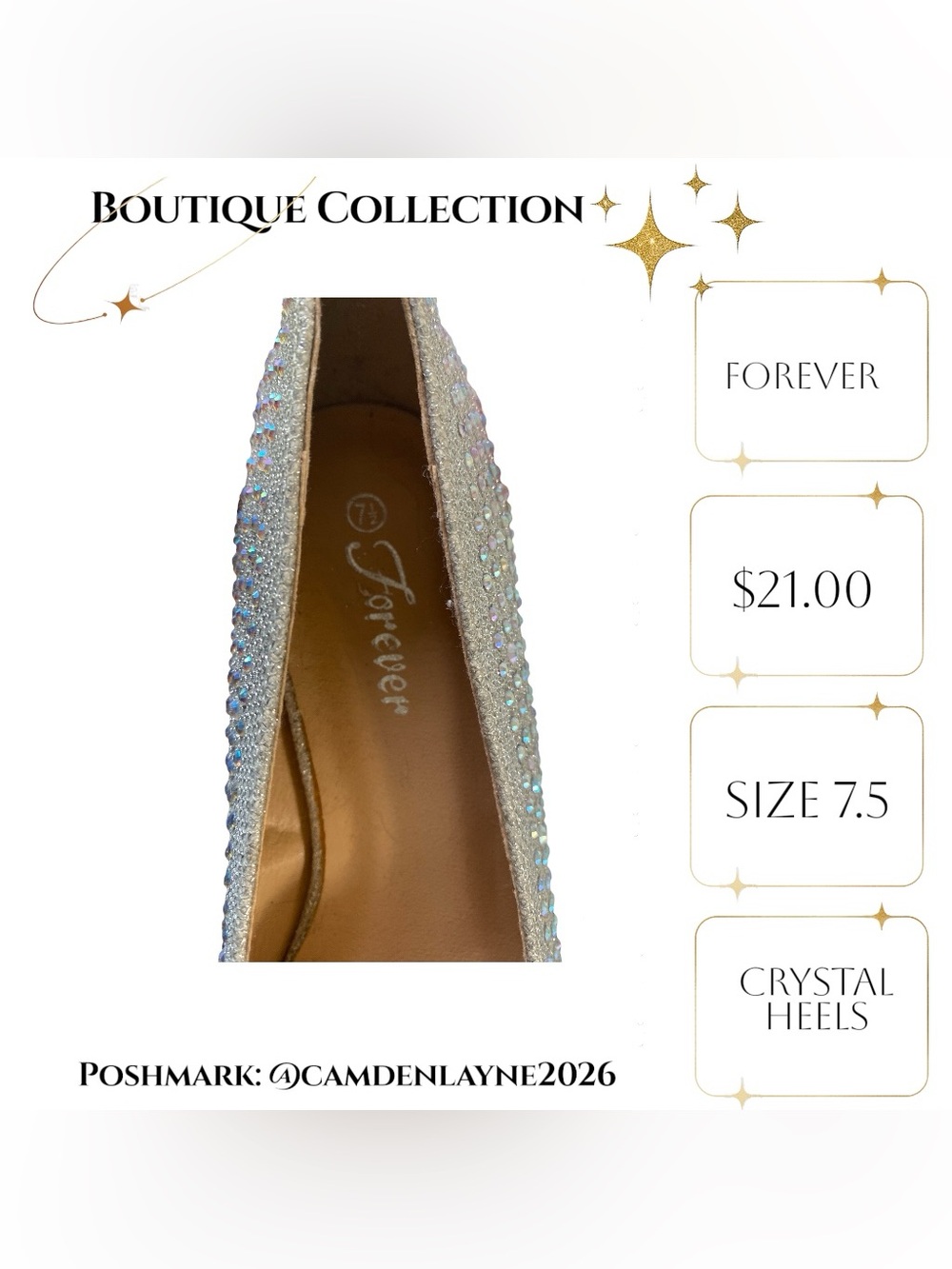 Forever Silver Crystal-Studded Wedge Heels - Picture 4 of 6